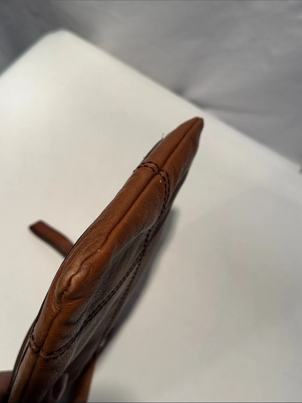Fossil Cognac Brown Leather Messenger Crossbody